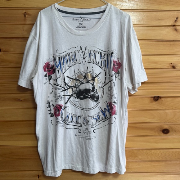 Marc Ecko Other - Marc Eckō Cut & Sew Y2K Affliction Style White Tee XXL